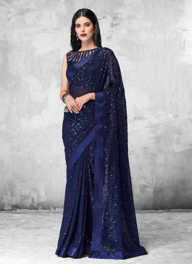 ANMOL INNARA Latest Fancy Designer Heavy Fancy Party Wear Blooming Georgette Stylish Saree Collection